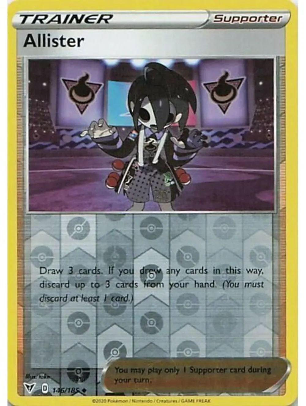 allister pokemon card TG24 Astral Radiance  Another one of my favourite trainee cards.  The spooky vibes, the colours, and the artwork looks amazing and gothic  - - discard up to 3 cards from your hand Halloween Allister - Mr_Phantom-Man